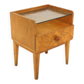 Birch bedside table, Swedish Modern, Sweden, 1940s