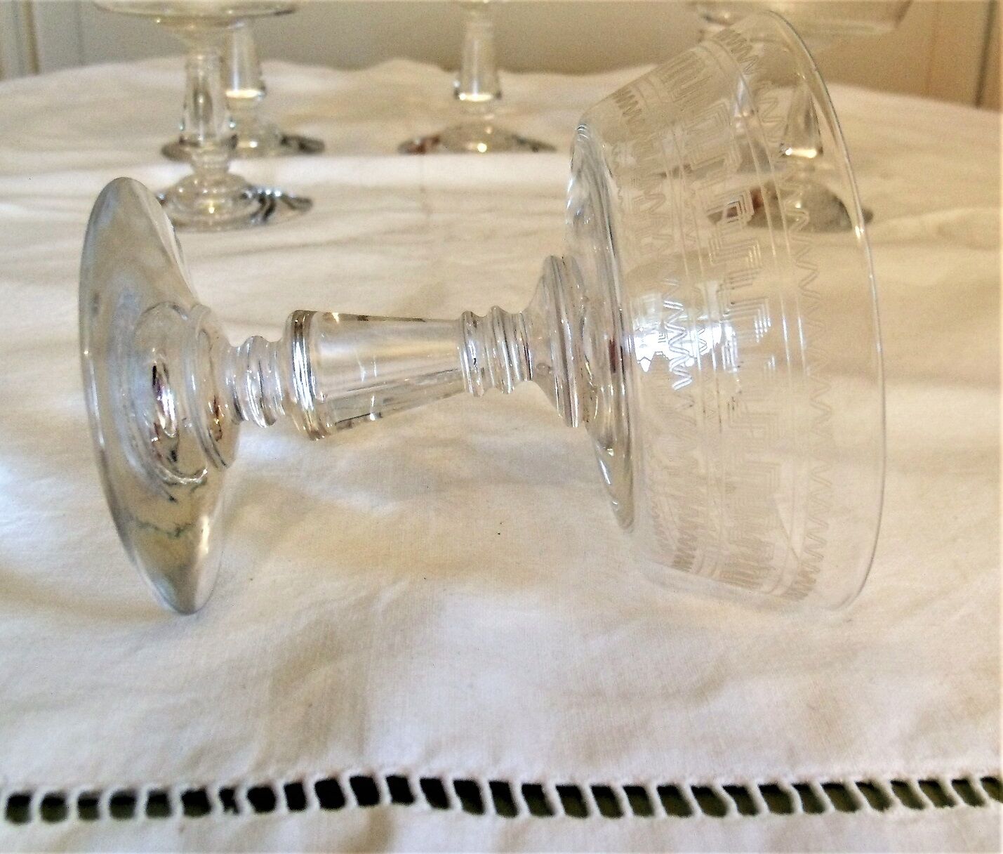 Lot of 6 cups champagne crystal baccarat model greek