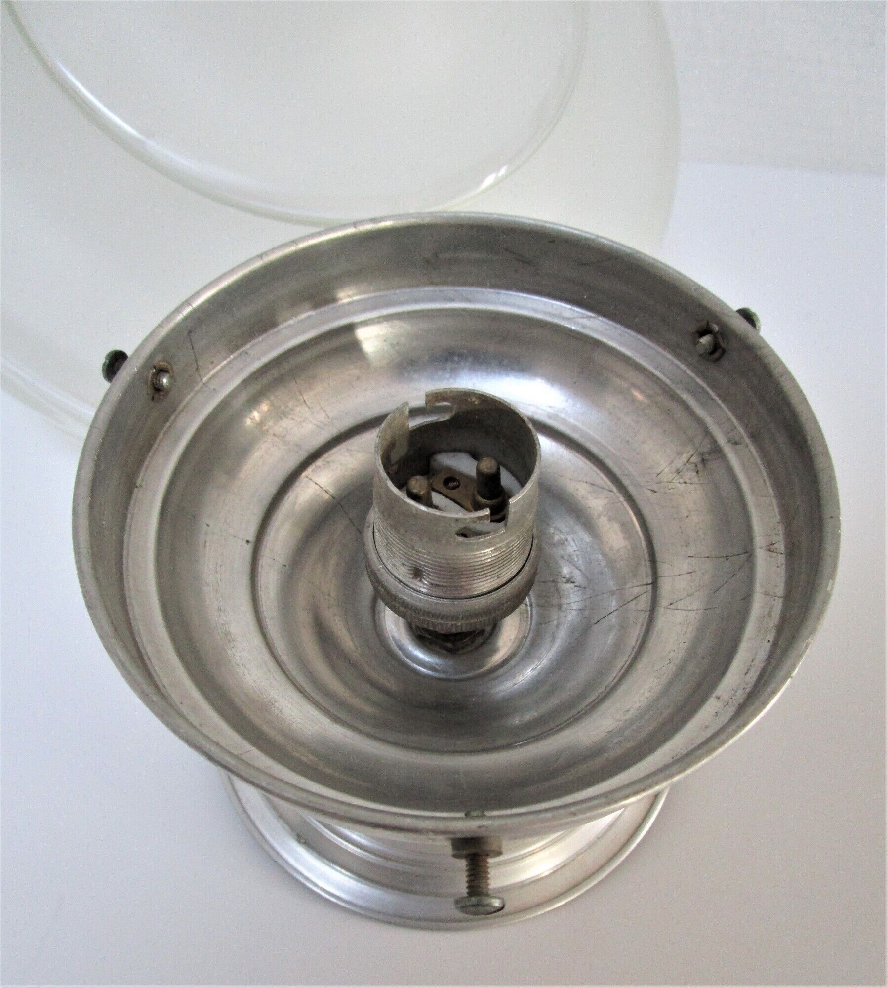 Ceiling lamp Art Deco frosted glass diamond decoration aluminum 30s