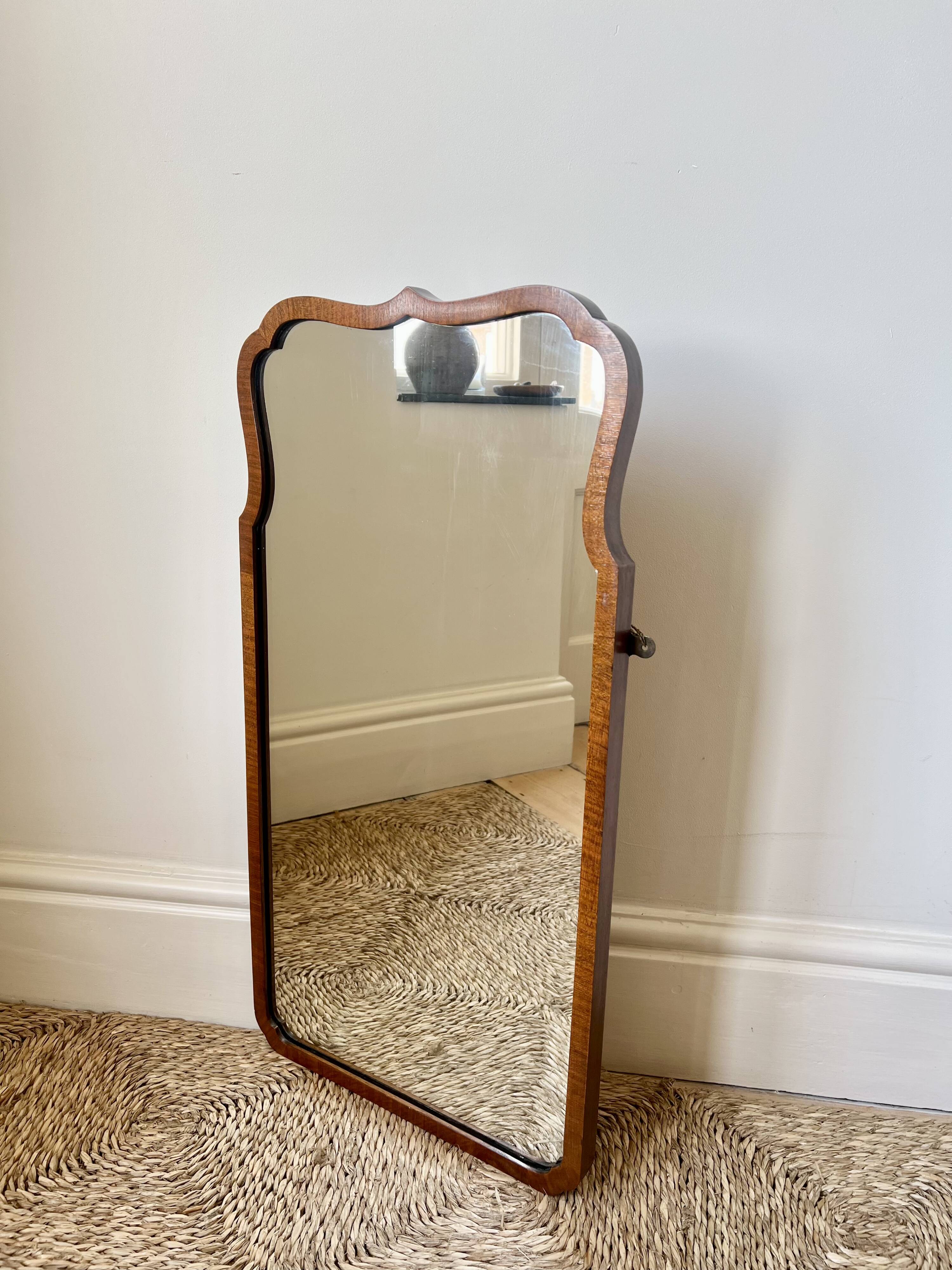 Antique scallop edged wall mirror c.1920-30s
