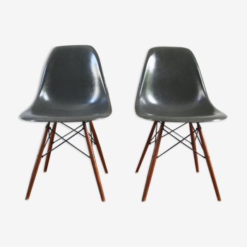 Paire de chaises DSW par Charles & Ray Eames pour Herman Miller années 60