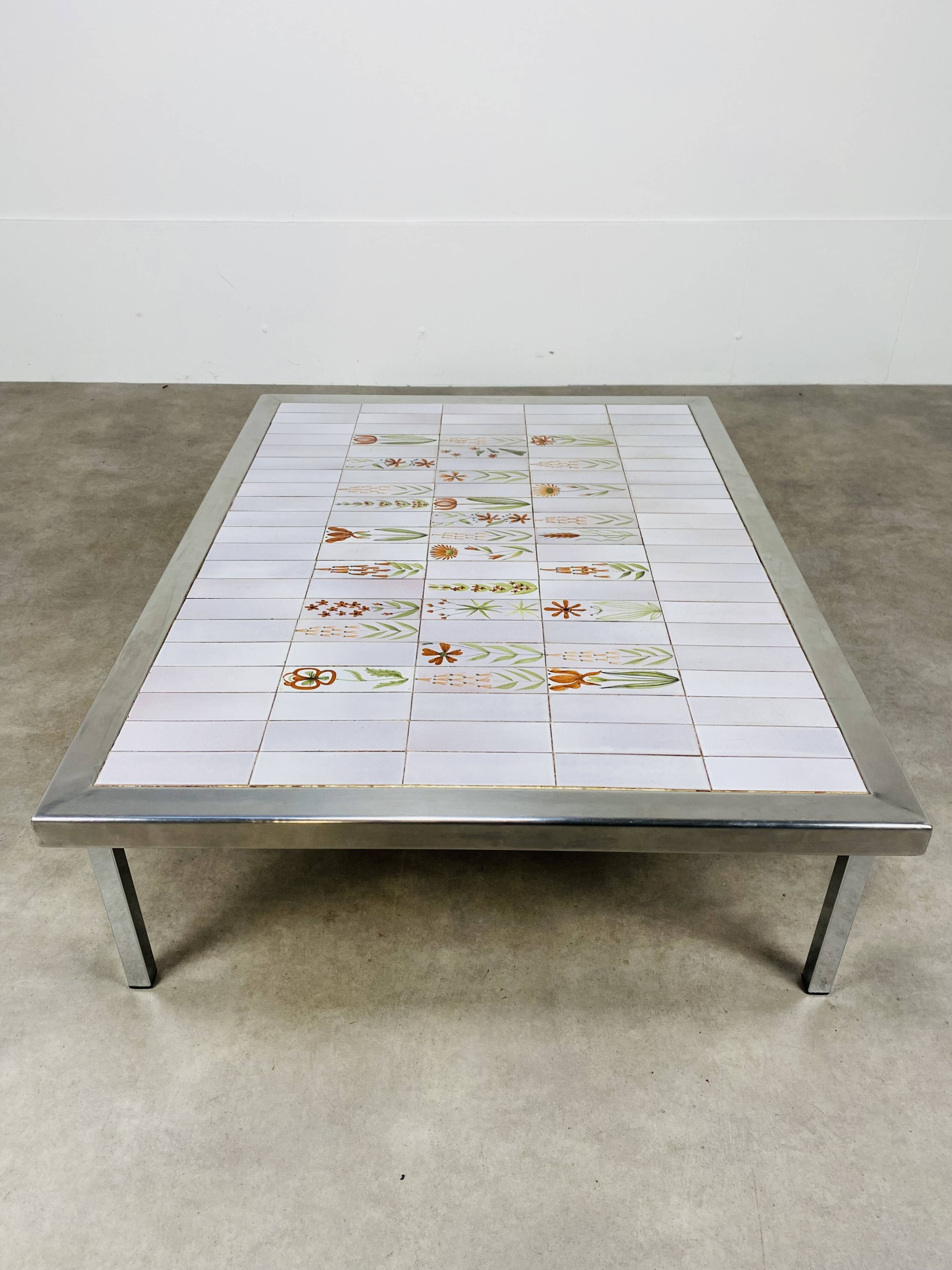 1950s ceramic coffee table, made from Roger Capron tiles