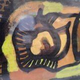 Oil on cardboard by Guy Rougon 1970