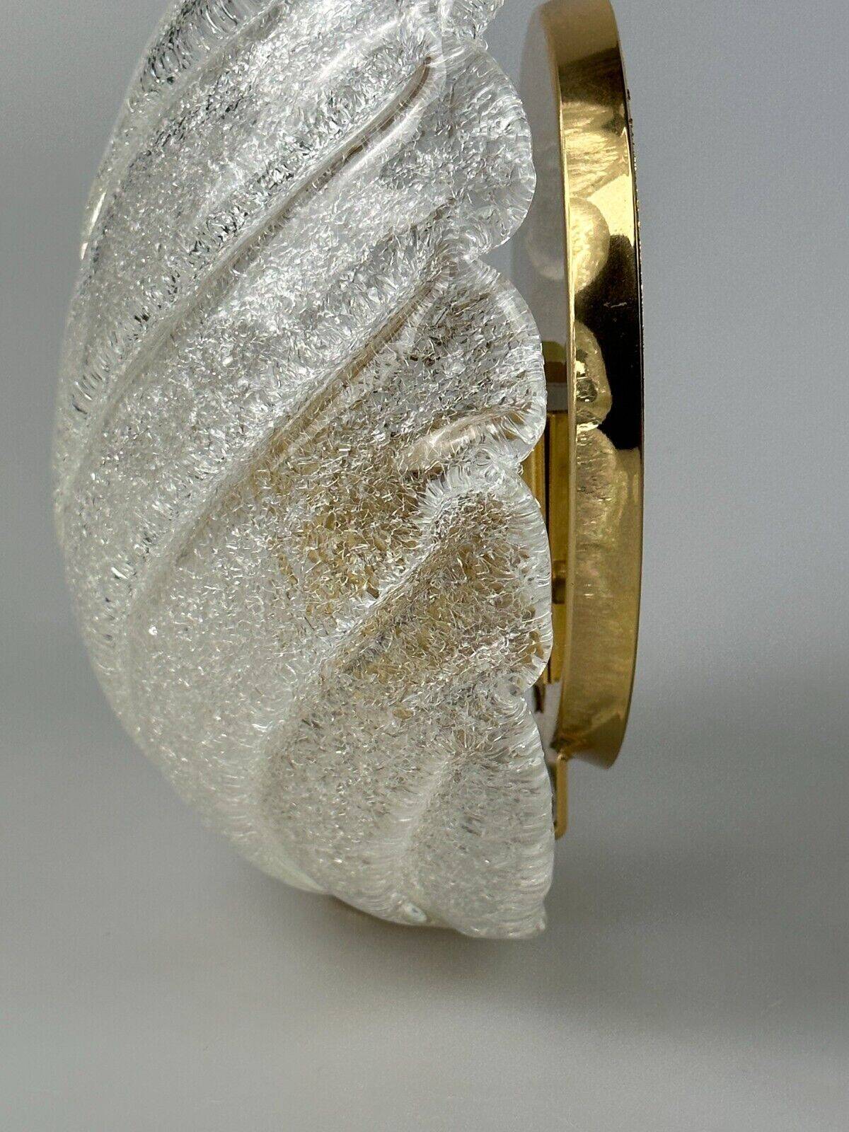 60s 70s Wall Sconce Wall Lamp Glass Brass Leaf Space Age Design