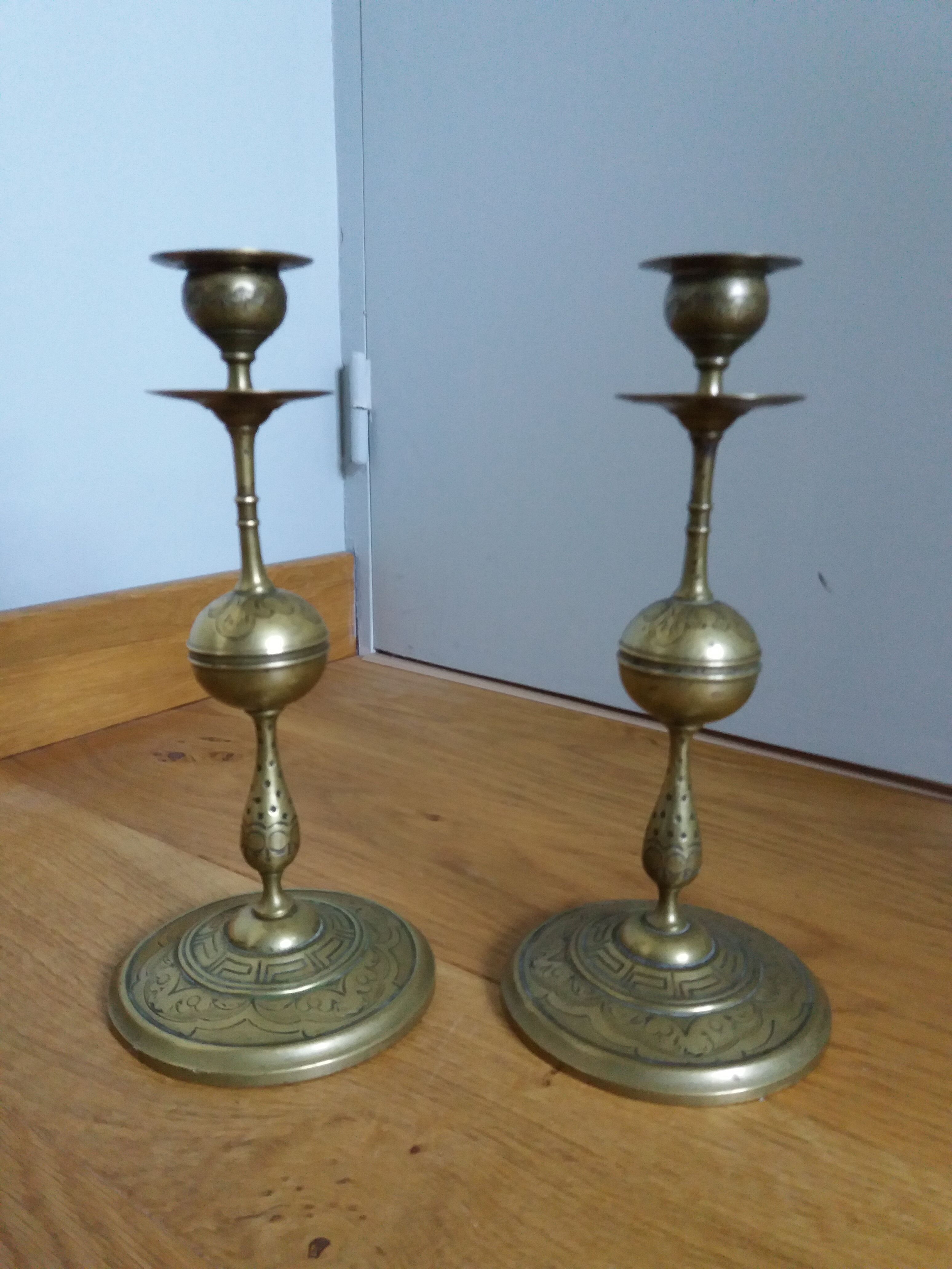 Brass candlesticks