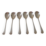 Set of 6 small silver metal spoons