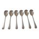 Set of 6 small silver metal spoons