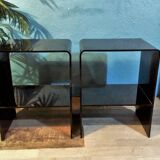 Plexiglas bedside tables 1970s