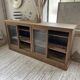 Oak sideboard with glass doors