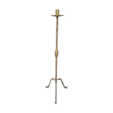 Brutalist gilded wrought iron floor lamp base 1970