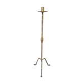 Brutalist gilded wrought iron floor lamp base 1970