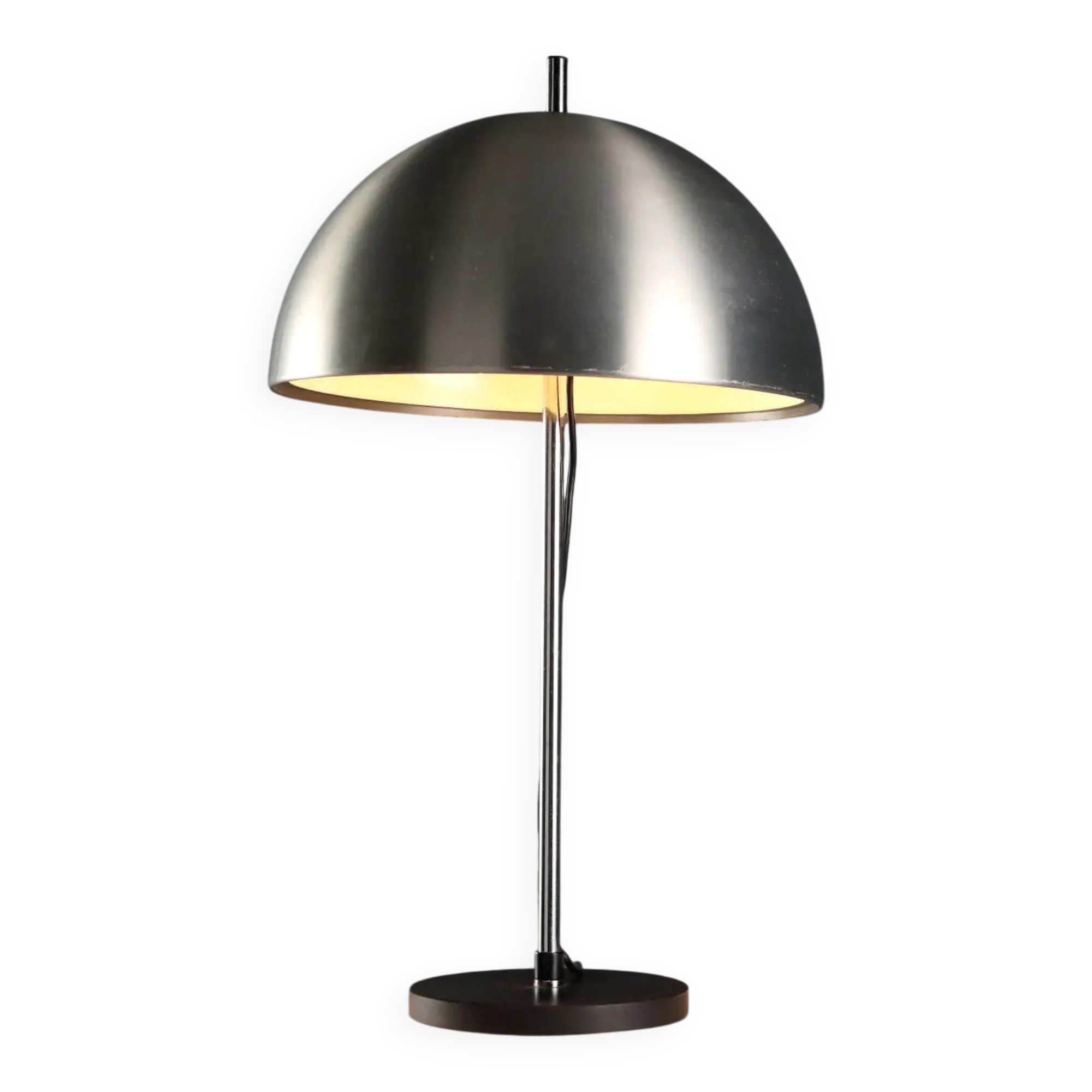 Lampe de table vintage design en aluminium et métal, Italie, années 1960
