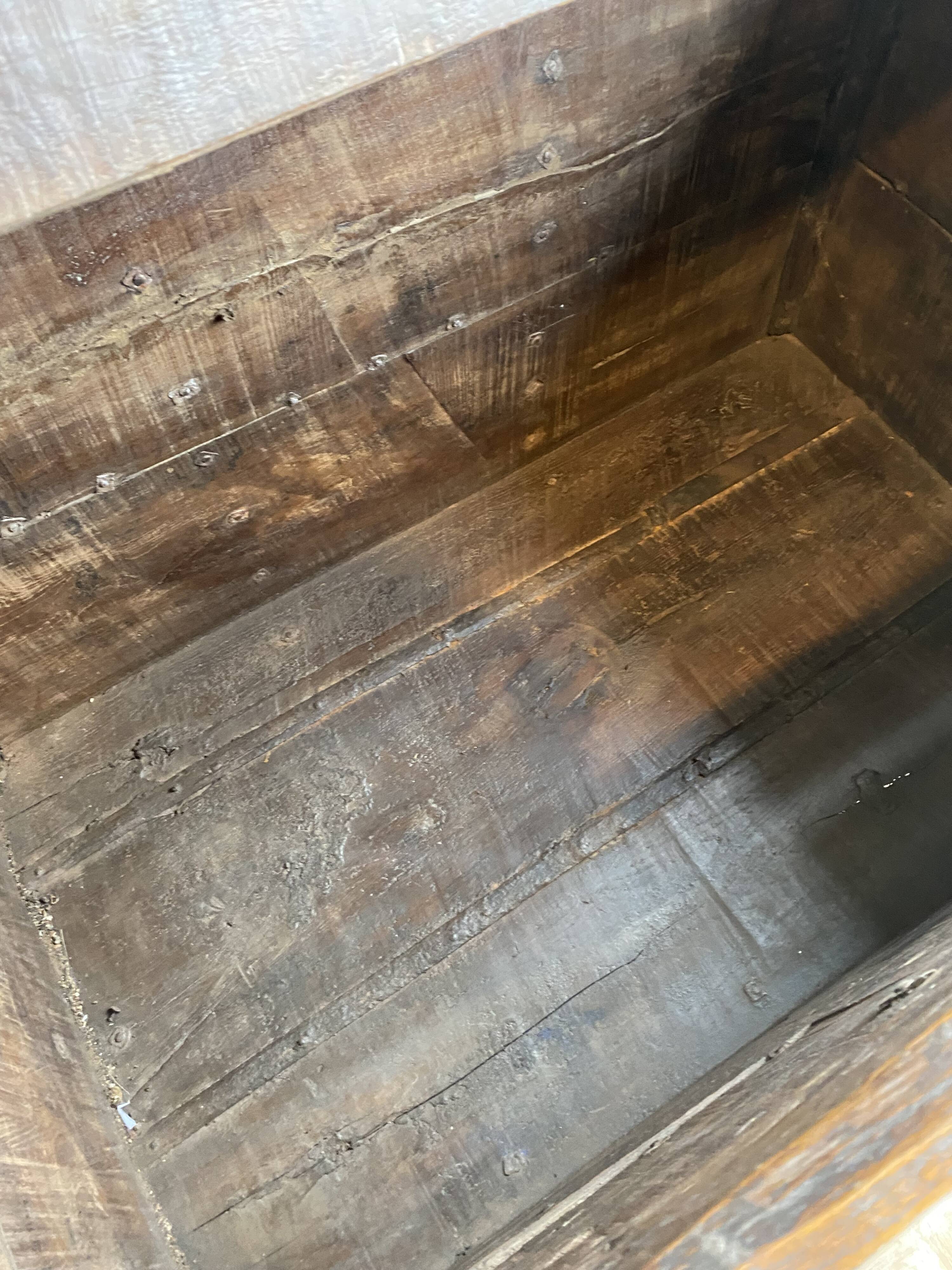 Large Indian chest on wheels early 20th century