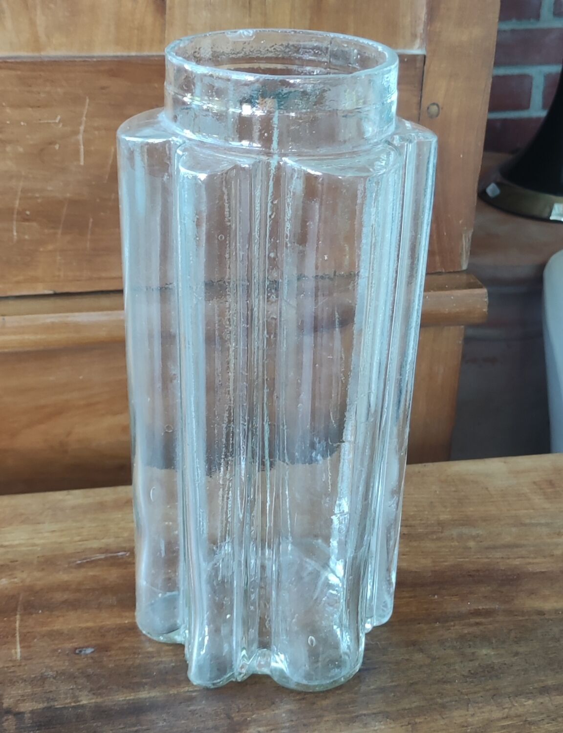 Large old blown glass jar