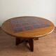 Height-adjustable table in oak and ceramic – Guillerme & Chambron, France
