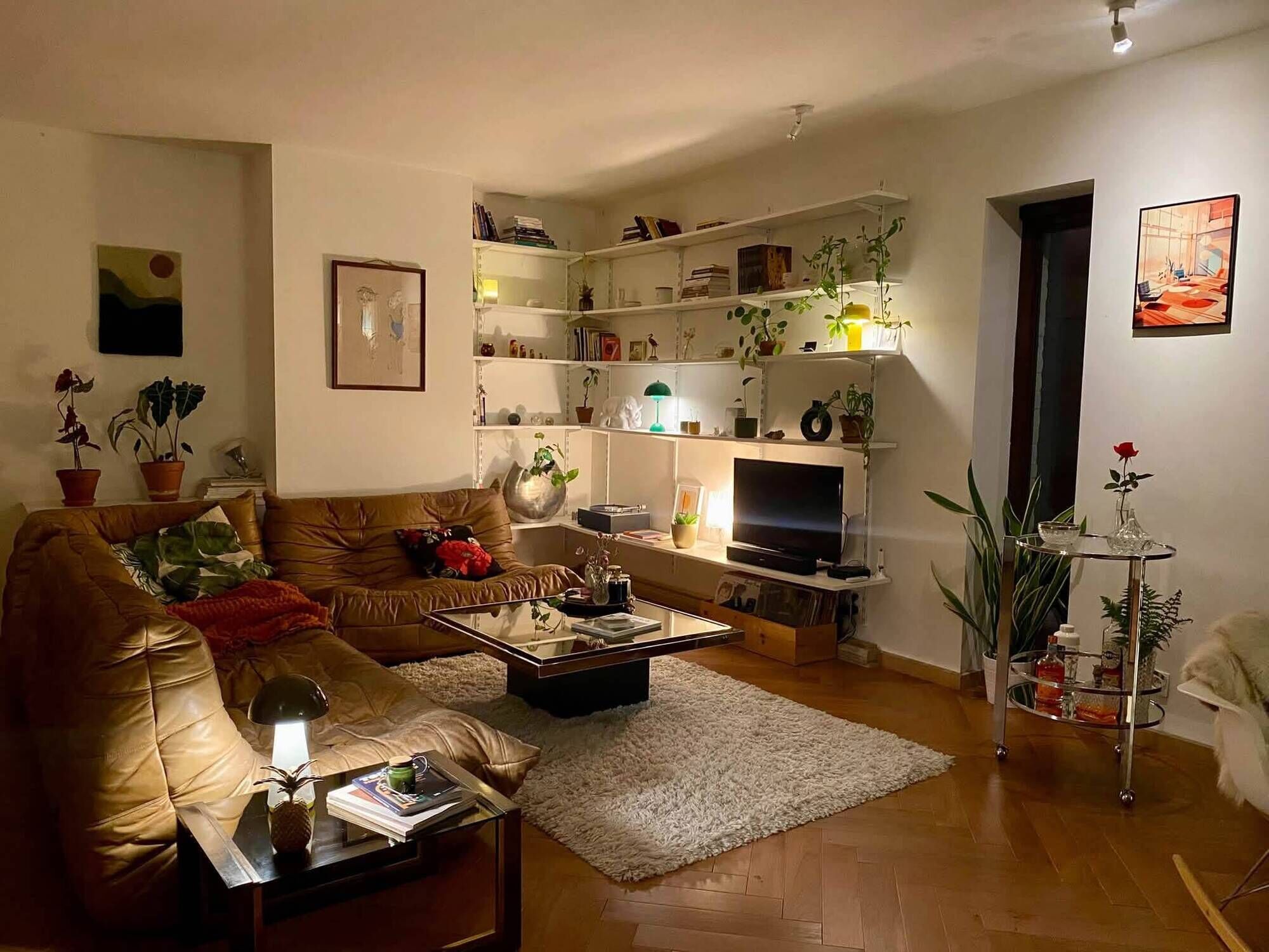 Authentic Togo sofa - cognac leather