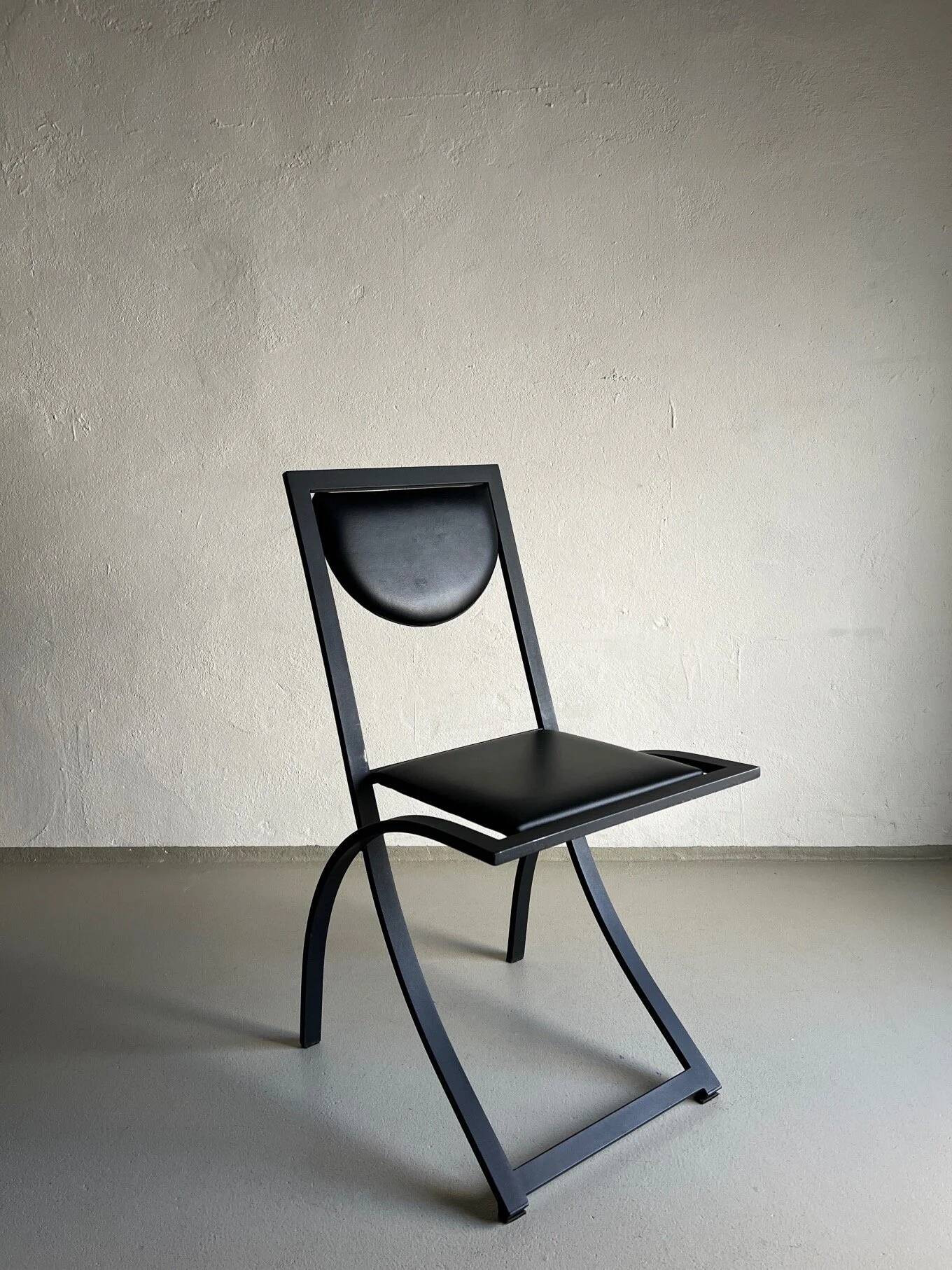 4 Black Sinus Chairs by Karl Friedrich Förster | Germany | 1990s