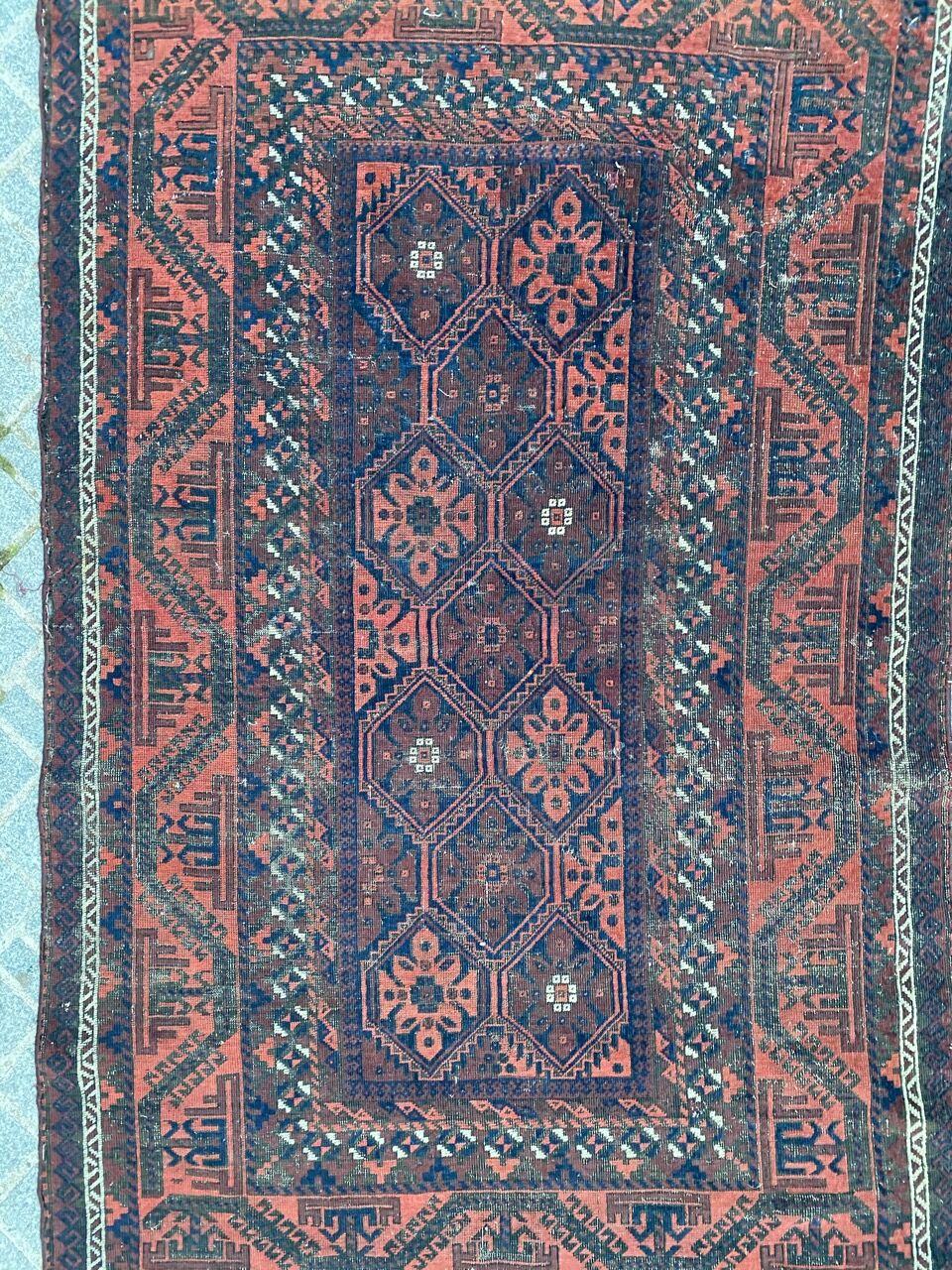 Old carpet Afghan Belutch 122x220 cm