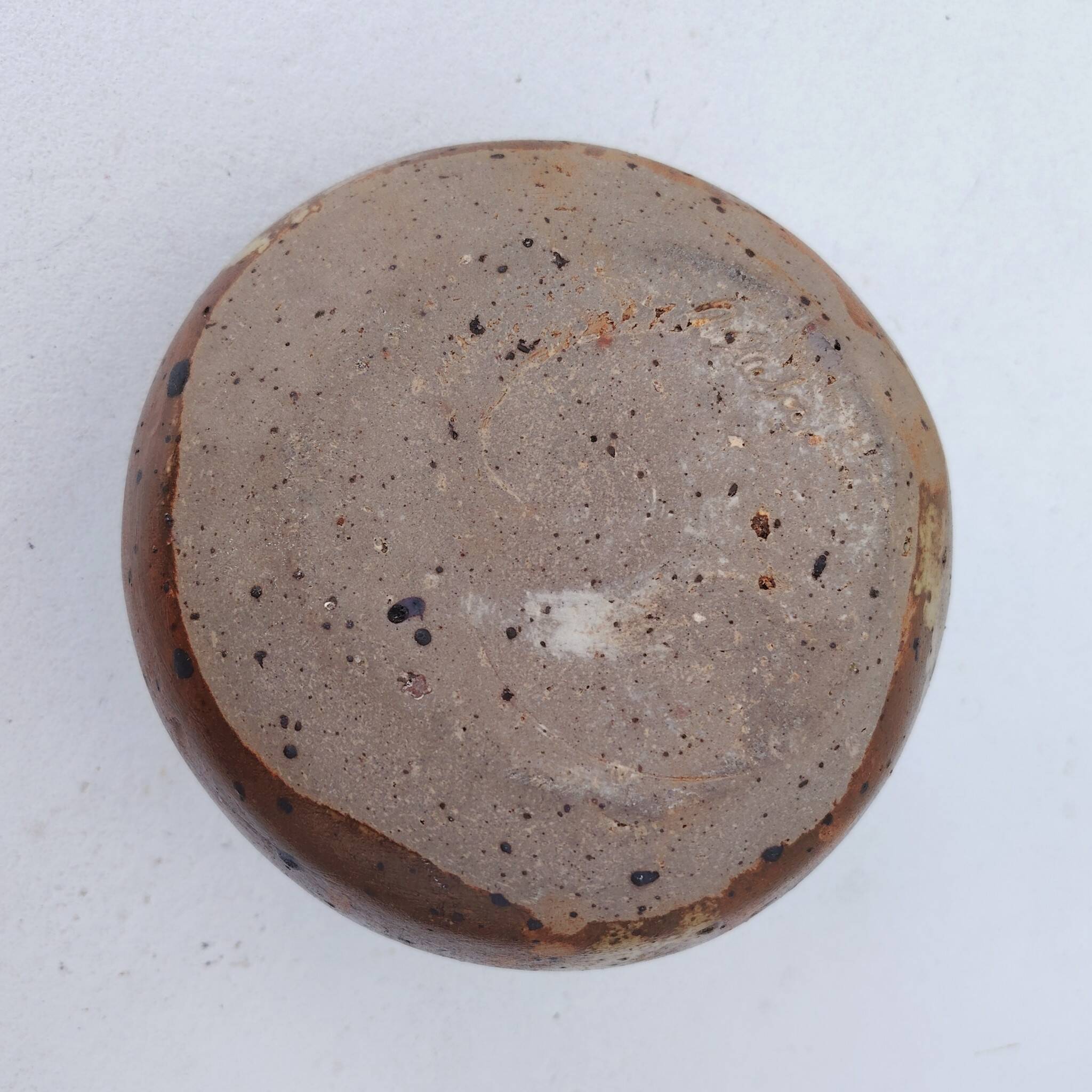 Flower vase, pyrite stoneware, signed, vintage