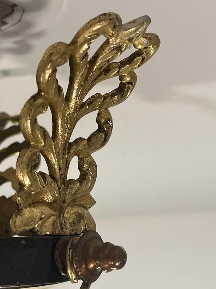 Antique bronze chandelier, Empire style, late 19th century.