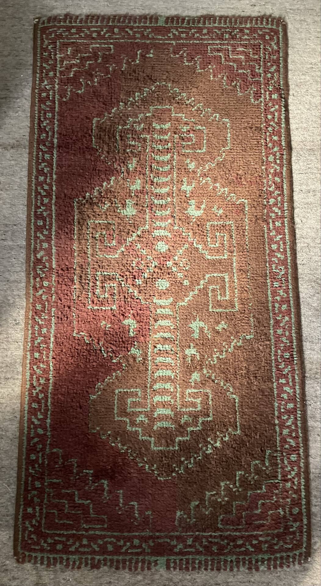Vintage woven wool rug 70x145cm
