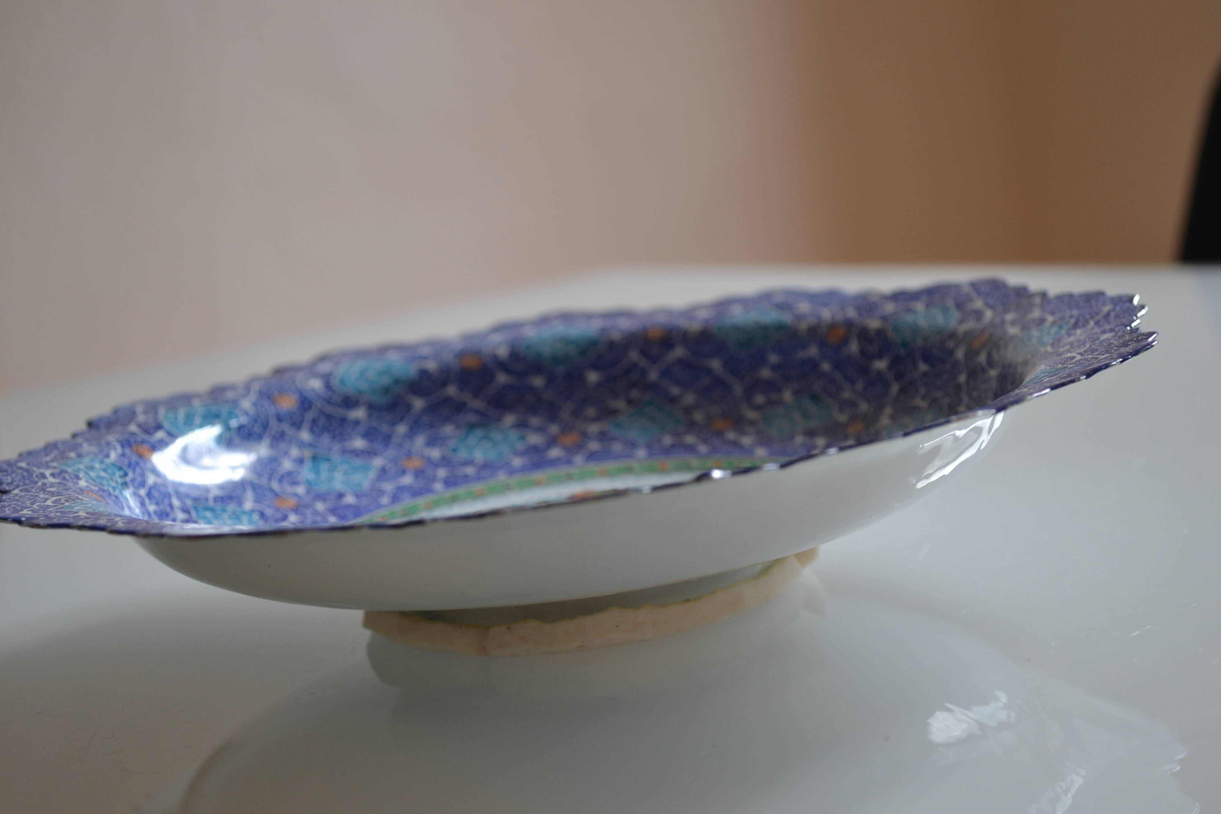 Islamic art enamel metal dish