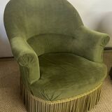 Pair of green toad armchairs