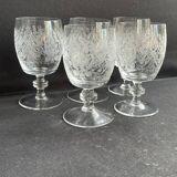 5 verres cristal gravé