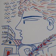 Alekos Fassianos: Olympic Games, winning athlete, signed lithograph.