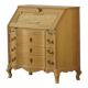 Modern Danish oak secretary with drop-down front, mid-20th century, 1960s.