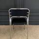 Lot de 4 chaises en skaï noir et métal chromé 1970 civic made in france