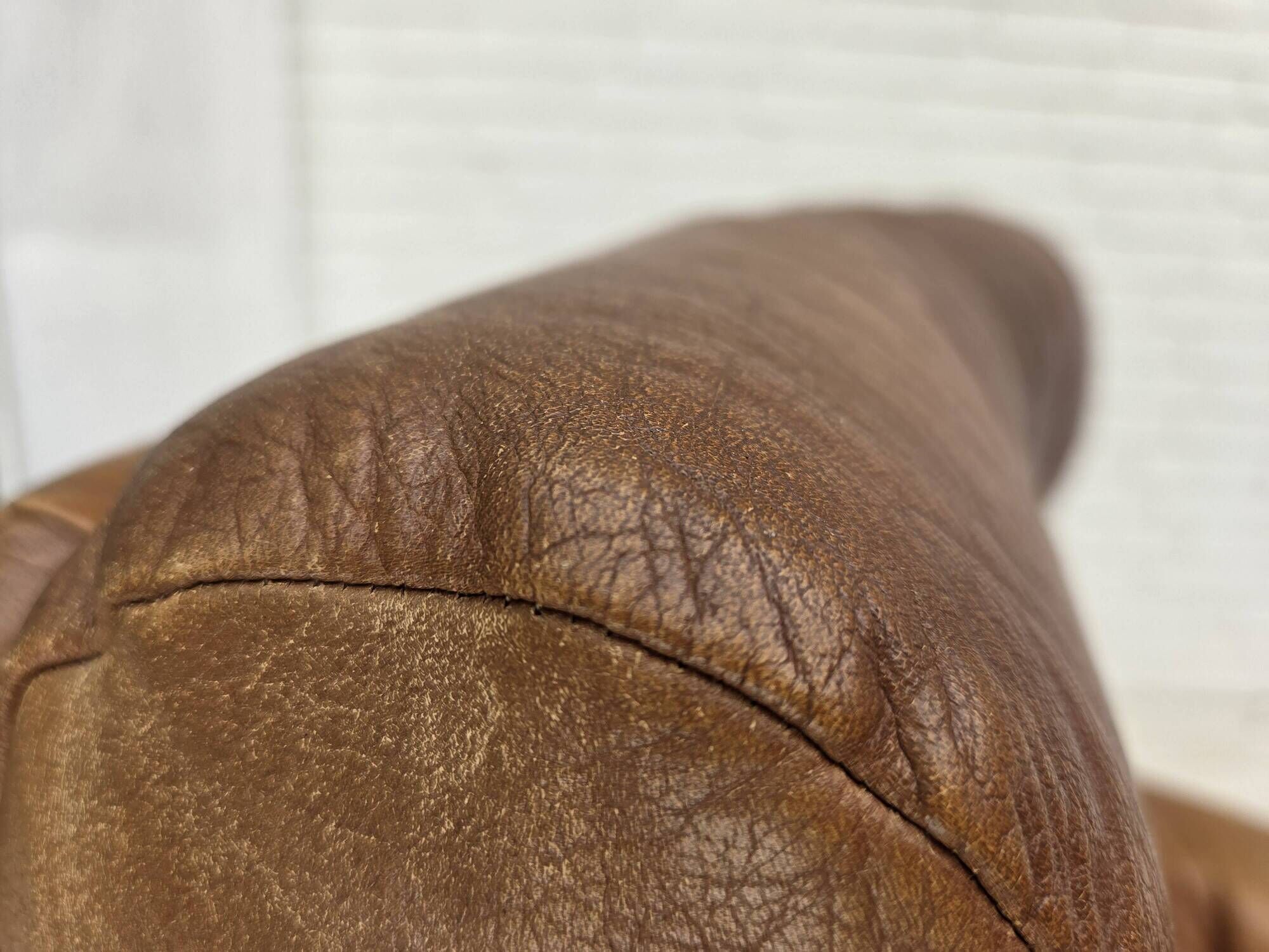 1970s, Swedish design, armchair with footstool, furniture leather.