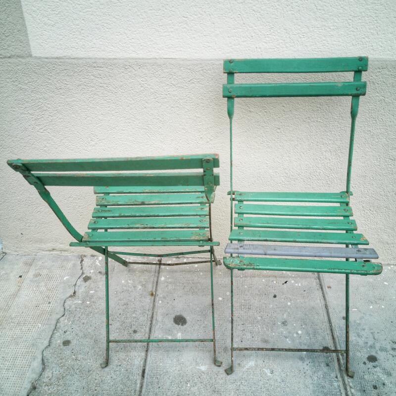 Pair of folding garden chairs