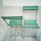 Pair of folding garden chairs