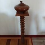 Vintage Column Stand - Carved Solid Wood - Art Deco Style