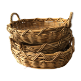 Lot of 3 rattan baskets