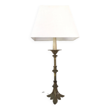 Lampe de table haute pied en laiton