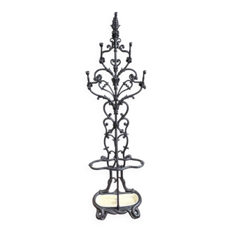 Art Nouveau cast iron coat rack