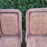 4 Perret and Vibert bamboo and rattan chairs