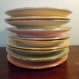 Prestige plates by Lamandinoise, 1950s, 3 colours, Set of 12