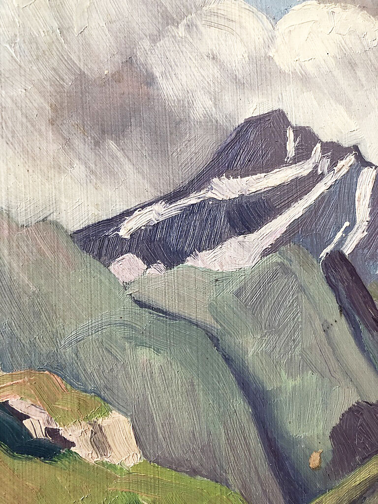 Oil painting landscape mountain 1938