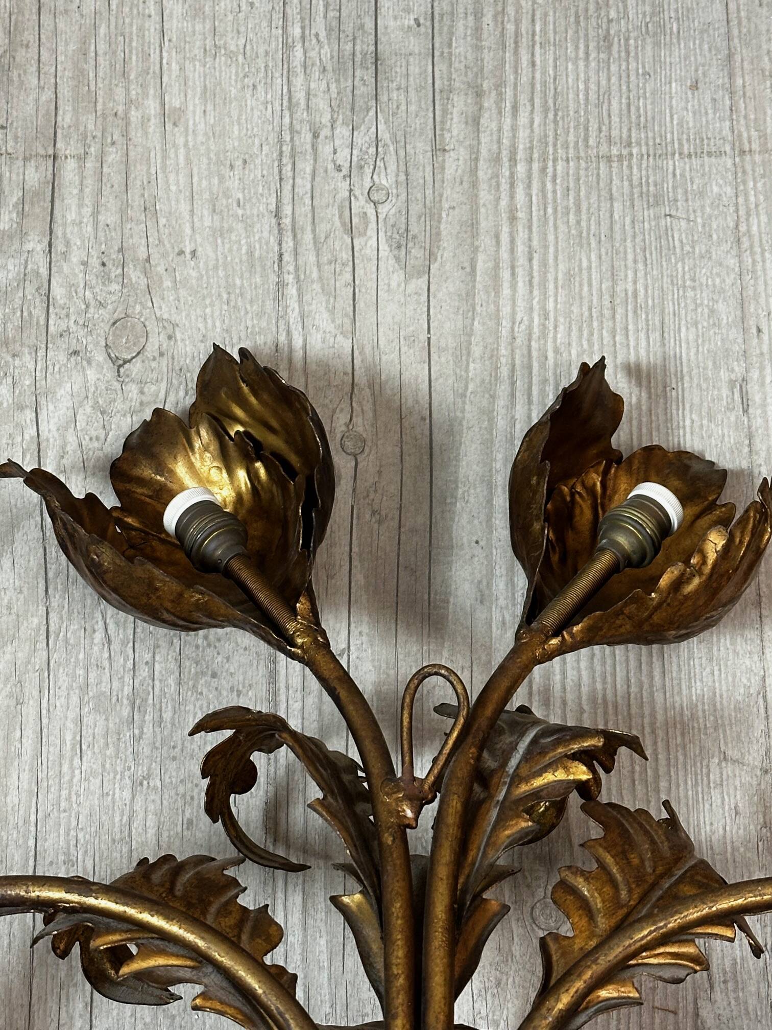 Pair of brass wall lights
