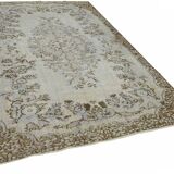 Overdyed Wool Vintage Handmade Carved Rug 178 cm x 275 cm