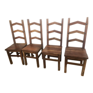 Lot de 4 chaises en teck indien