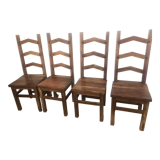 Set of 6 solid Indian teak chairs