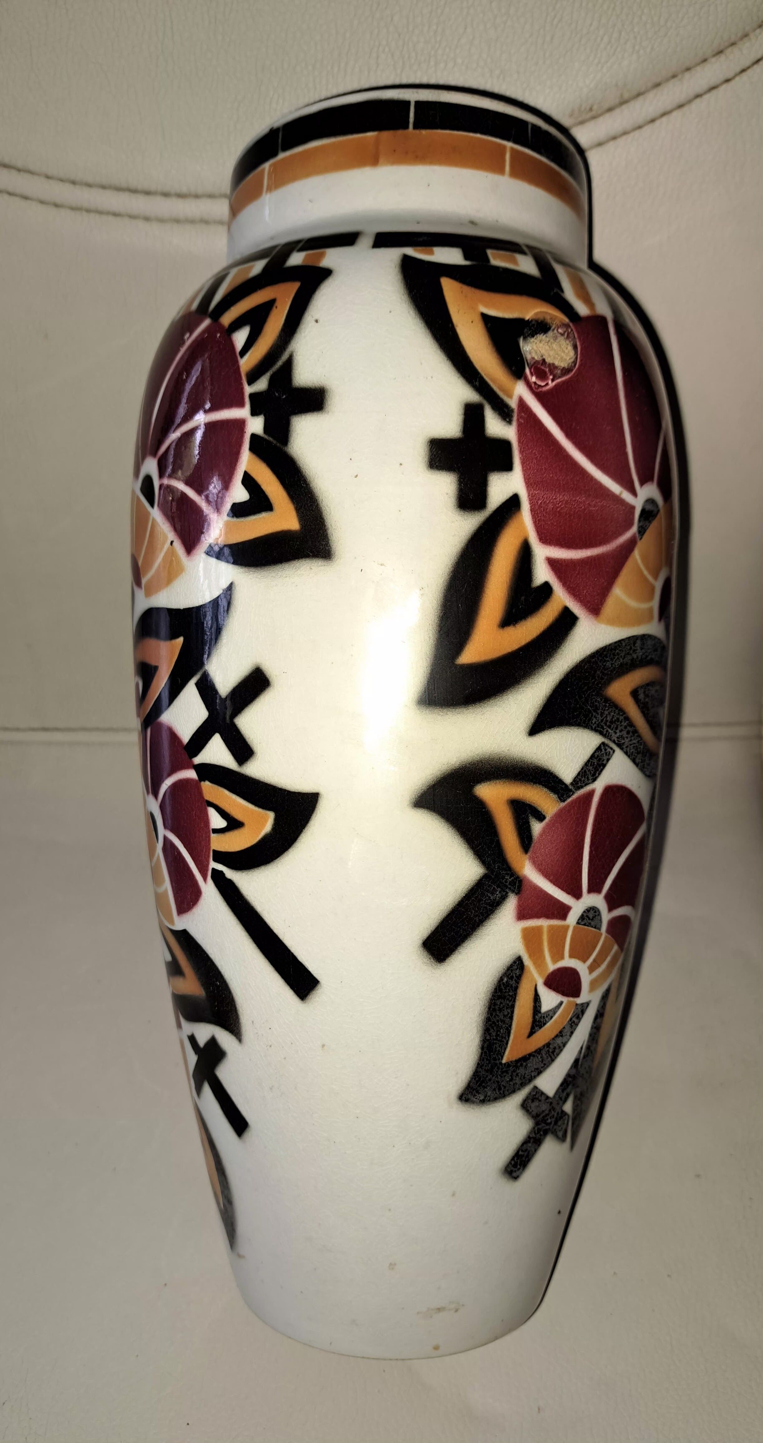 Glazed ceramic vase. Lunéville.