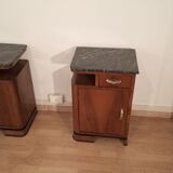Tables de chevet italiennes Art Déco en noyer, Set de 2