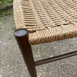 Tabouret bois et corde vintage