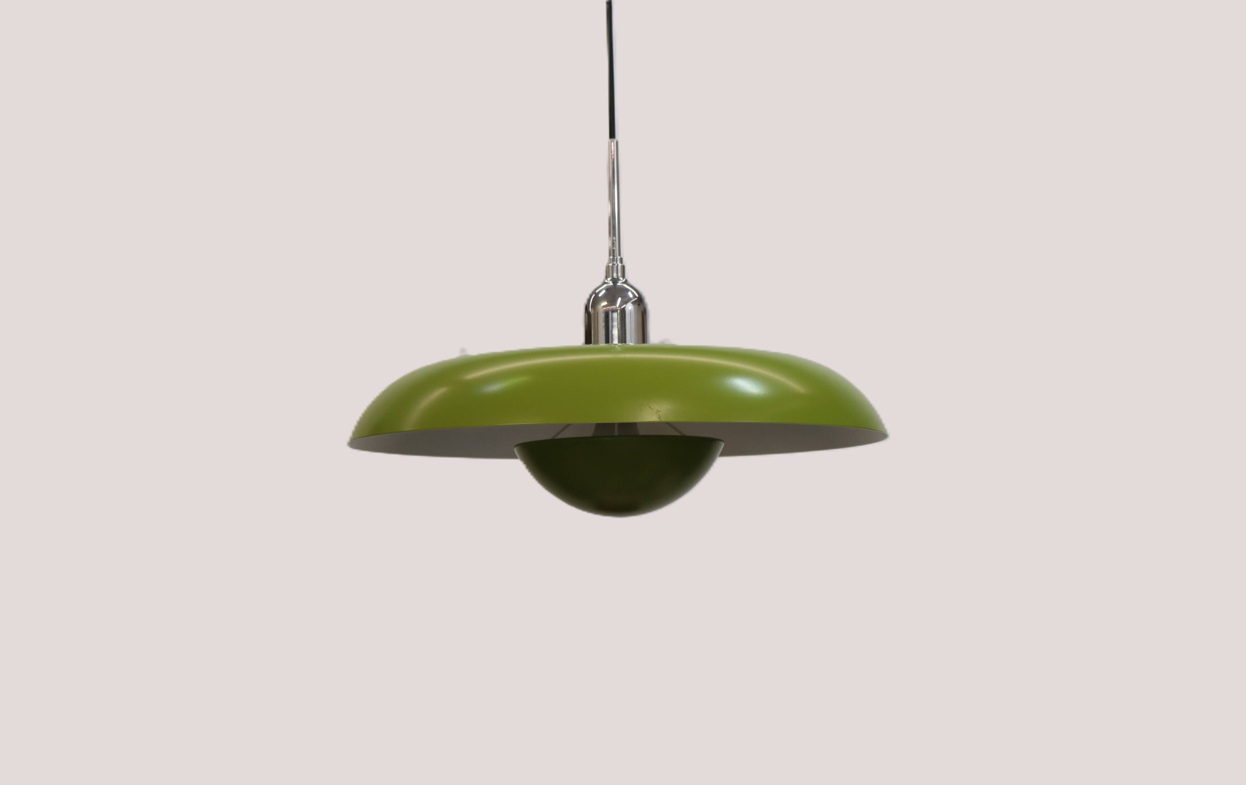 Vintage lime green Piet Hein RA-400 Pendant Lamp: Danish Modern Lighting -