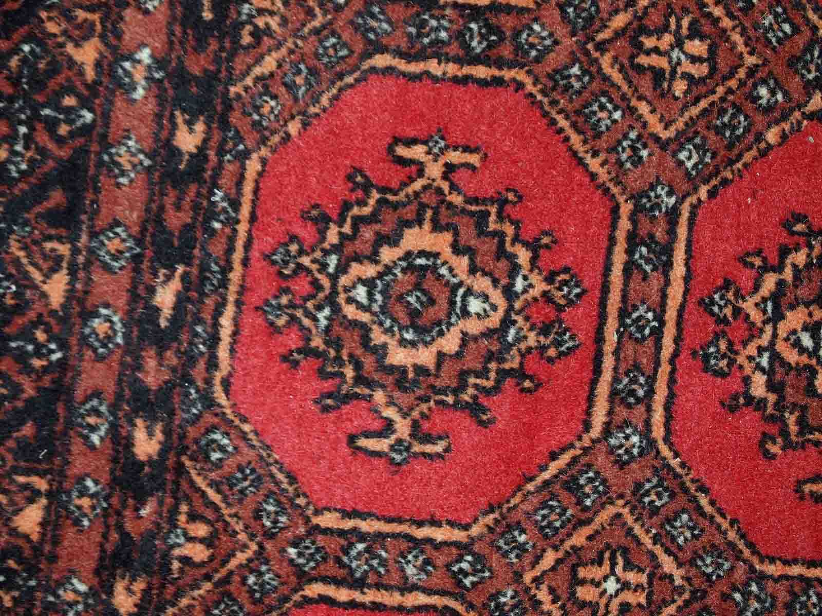 Vintage carpet Uzbek Bukhara handmade 121cm x177cm 1960s, 1C740
